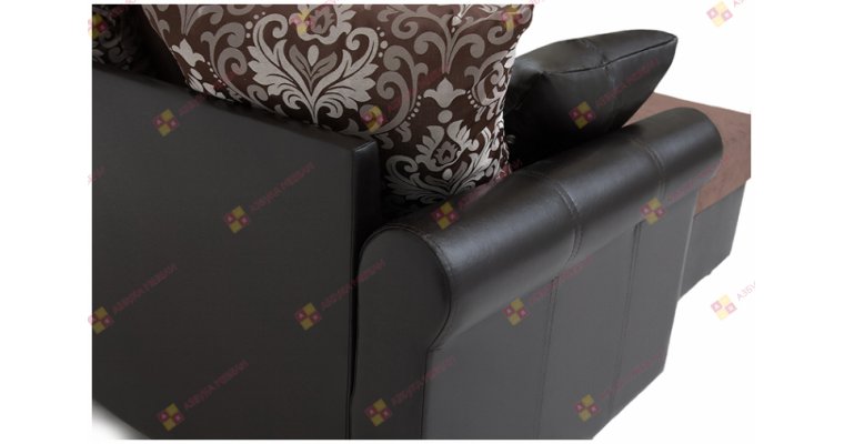 Рейн-Люкс  Страйп Темный угловой диван